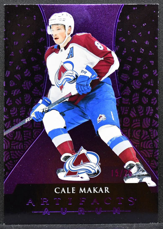 2023-24 UD Artifacts Aurum Purple Cale Makar A-23 Colorado Avalanche 15/25 8649