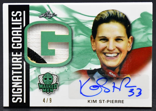 2018-19 Leaf Masked Men Signature Goalies Kim St-Pierre SG-KSP Auto 4/9 Patch
