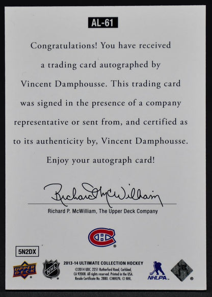 2013-14 UD Ultimate Collection Vincent Damphousse AL-61 Auto