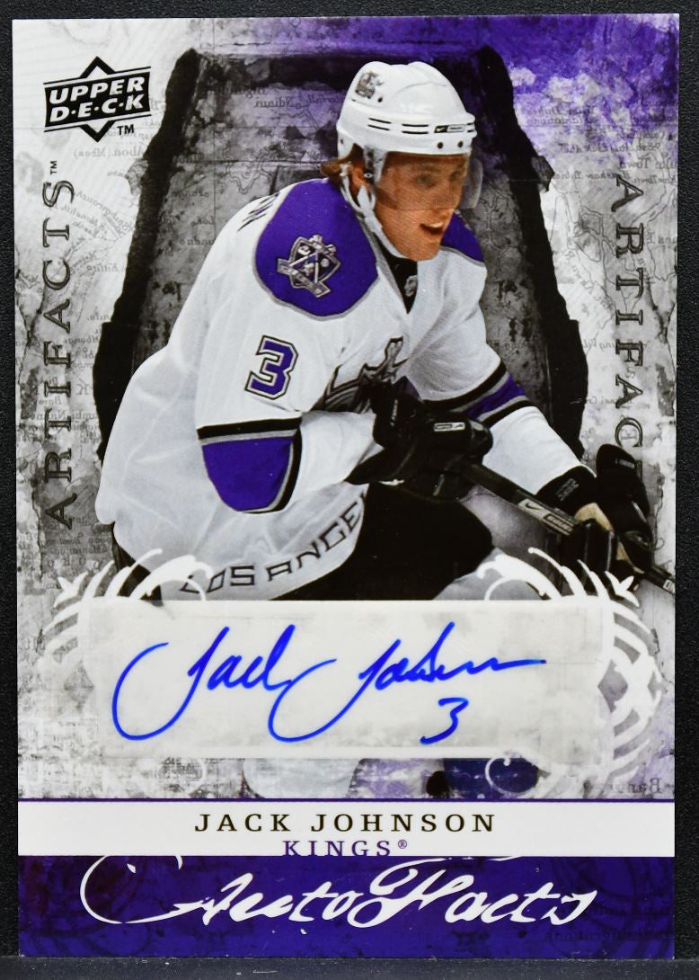 2008-09 Upper Deck Artifacts Auto-Facts Jack Johnson AF-JJ Kings Auto 7439
