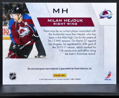 2010-11 Panini Zenith Winter Warriors Materials Hejduk Jersey 2135