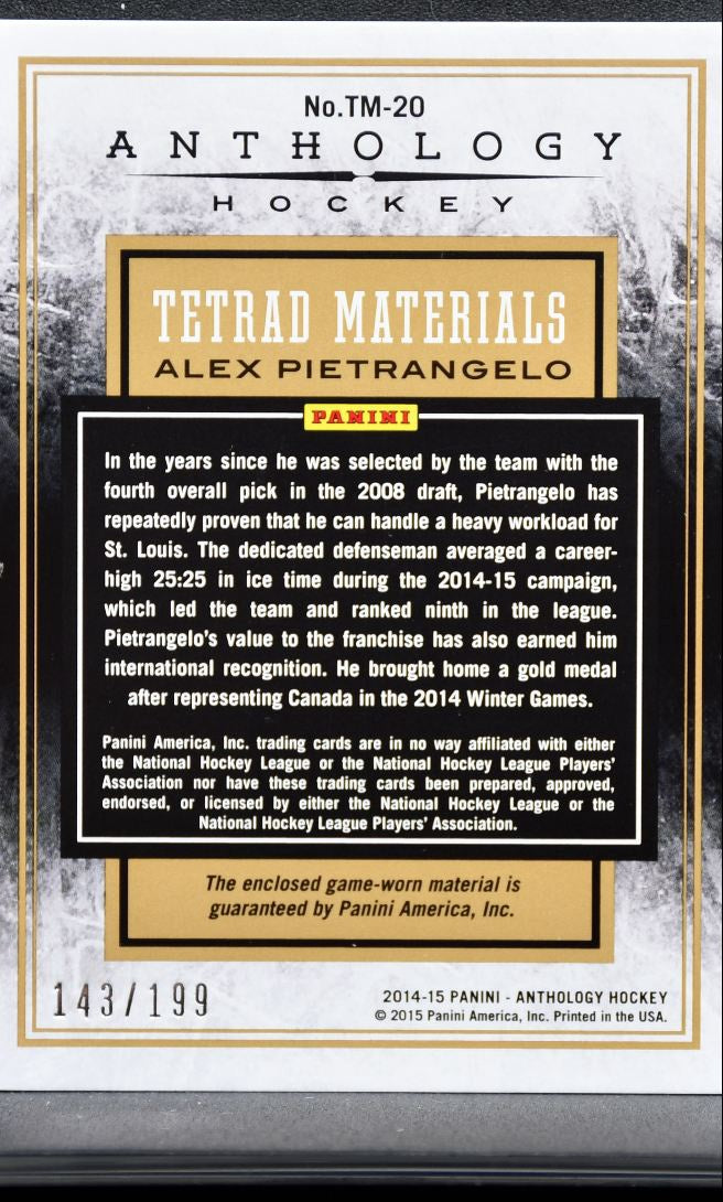 2014-15 Panini Anthology Tetrad Materials Pietrangelo /199 Jersey 4245