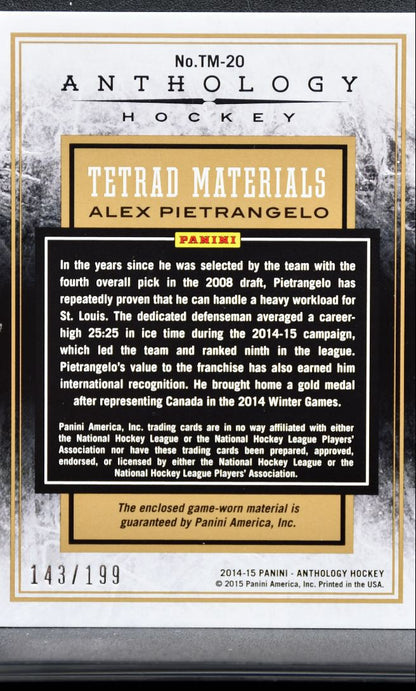 2014-15 Panini Anthology Tetrad Materials Pietrangelo /199 Jersey 4245