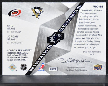 2008-09 SPx Winning Combos Eric Staal/Jordan Staal Jersey 2493
