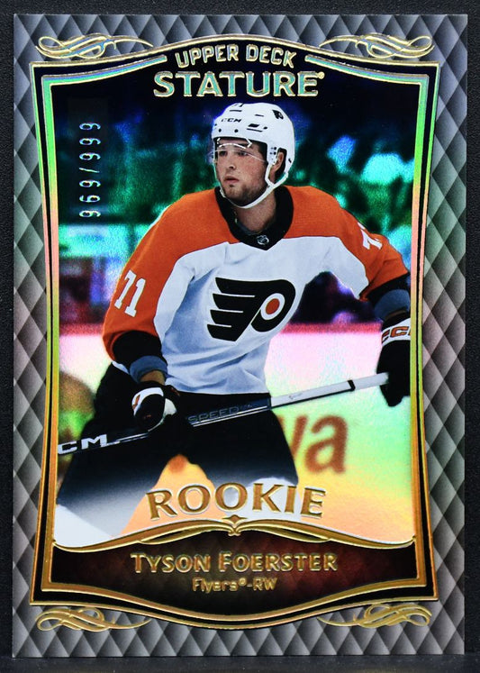 2023-24 UD Stature Rookie Tyson Foerster 44 Philadelphia Flyers RC 969/999 2180