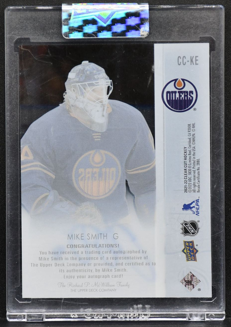 2021-22 UD Clear Cut Base Auto Mike Smith CC-KE Edmonton Oilers Auto