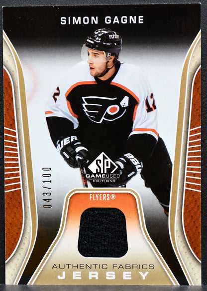 2006-07 SP Game Used Authentic Fabrics Parallel Gagne Flyers 043/100 Jersey 0714