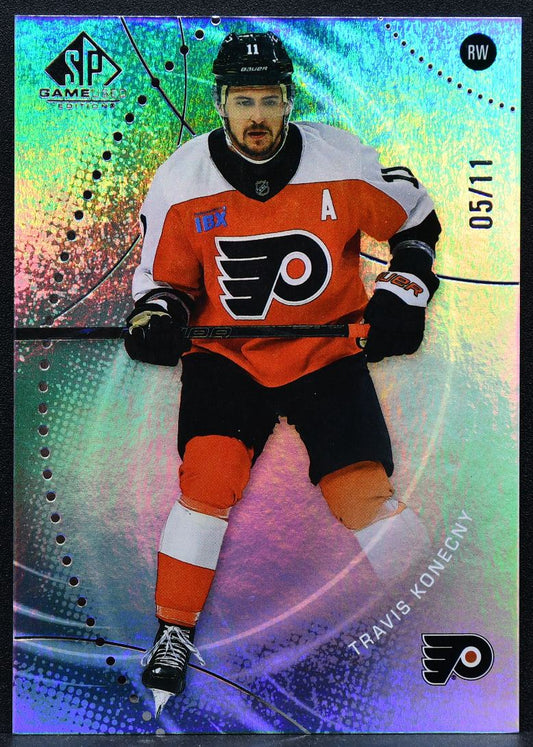 2025-26 SP Game Used Rainbow Foil Travis Konecny 104 05/11 0046