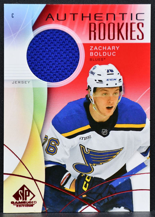 24-25 SP Game Used Authentic RC Red Jersey Bolduc 255 St. Louis Blues RC 6805