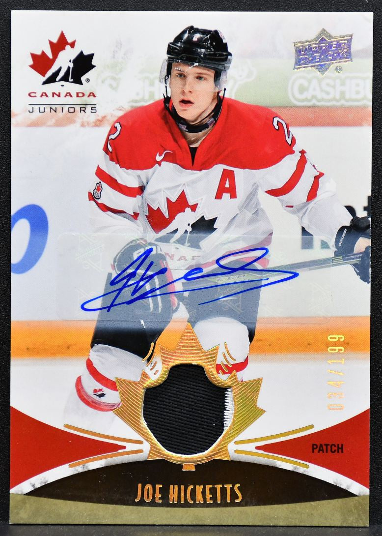 2016-17 UD Canada Jrs Gold Spectrum Patch Auto Hicketts Auto 034/199 Patch 0325