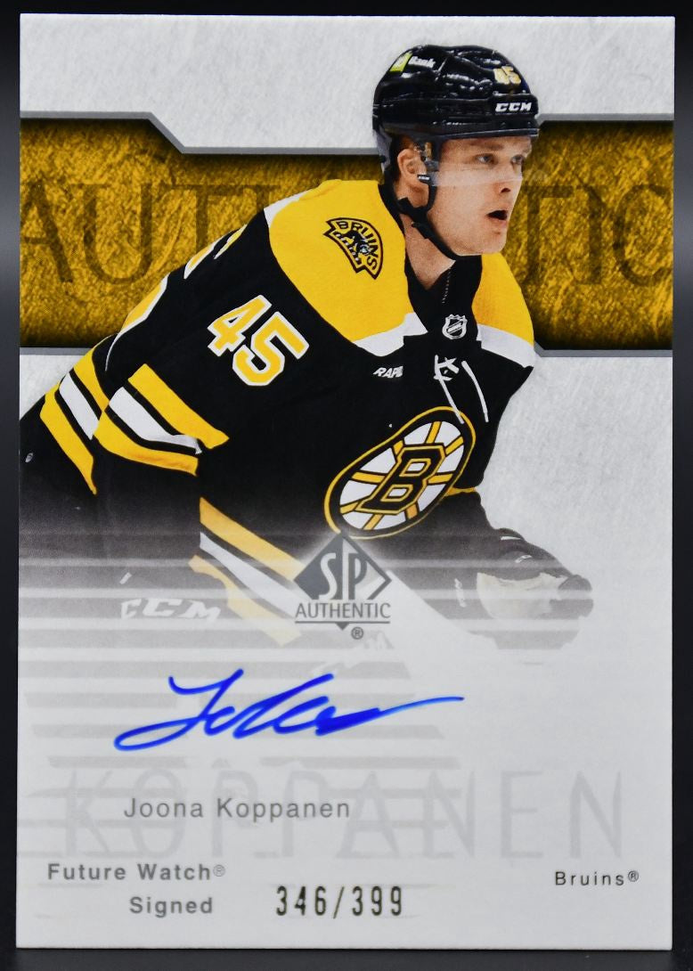 2023-24 SP Authentic Joona Koppanen RFWA2-31 Boston Bruins RC Auto 346/399