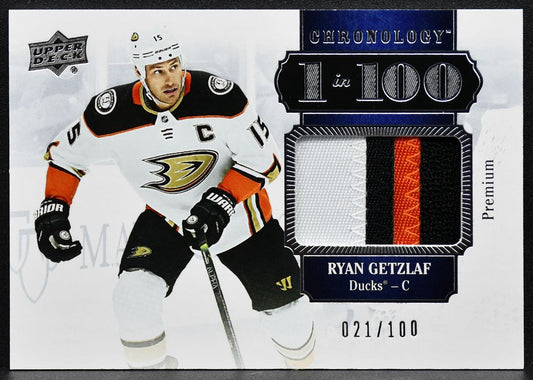 2019-20 Upper Deck Chronology 1 in 100 Ryan Getzlaf 100-RG 021/100 Patch 9095