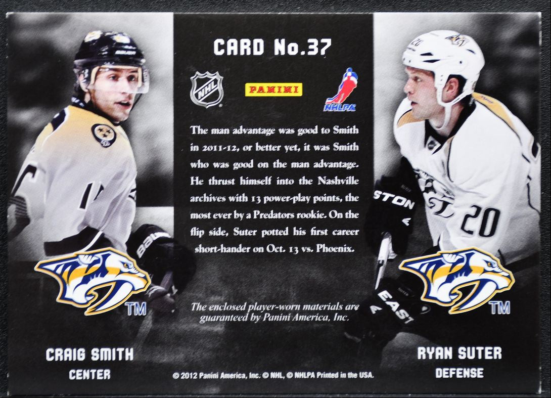 2011-12 Panini Prime Combos Dual Jerseys Smith/Suter /50 Patch 6911