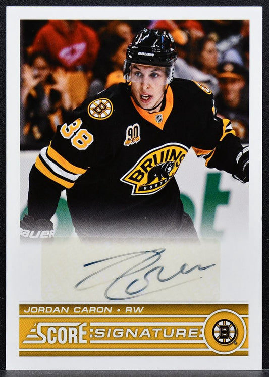 2013-14 Panini Score Signature Jordan Caron SS-JOC Boston Bruins Auto 9606