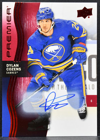 2023-24 Upper Deck Premier Auto Red Dylan Cozens 30 Buffalo Sabres Auto 3585