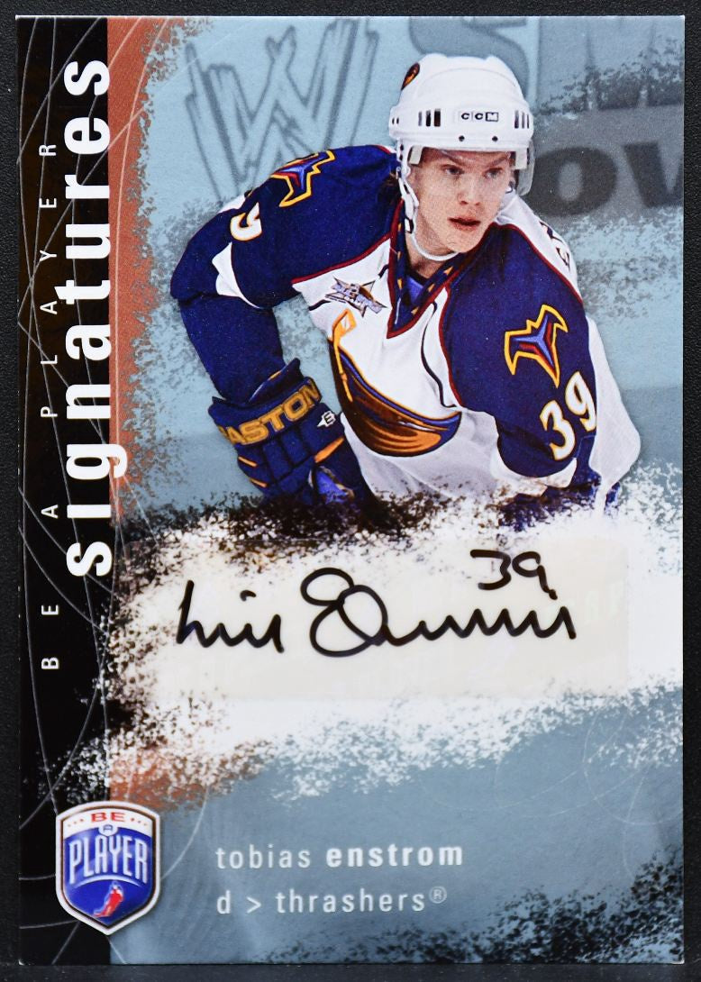 2007-08 UD Be a Player Signatures Tobias Enstrom S-TE Thrashers Auto 8911