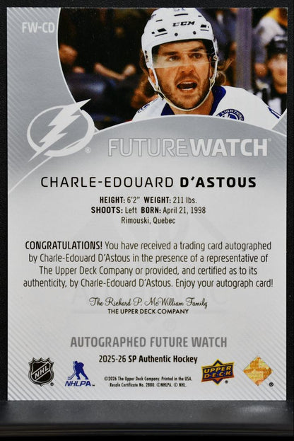 2025-26 SP Authentic Future Watch Auto Horizontal D'Astous RC Auto 432/599 2522