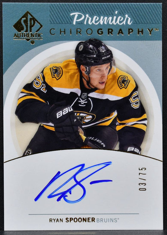 2013-14 SP Authentic Premier Chirography Ryan Spooner PC-RS Auto 03/75 5348
