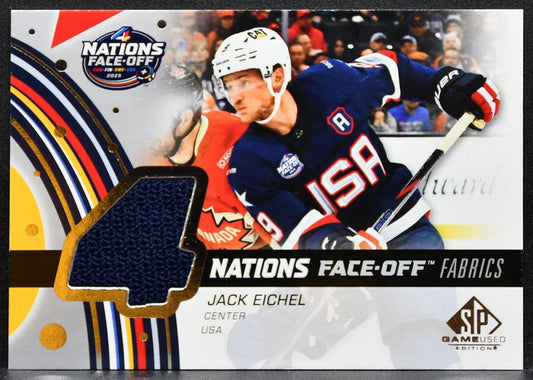 2025-26 SP Game Used 4 Nations Face Off Fabrics Jack Eichel Team USA Jersey 3394