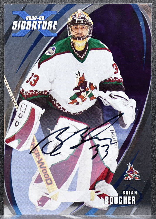 2002-03 In The Game Signature Brian Boucher 083 Phoenix Coyotes Auto 0350