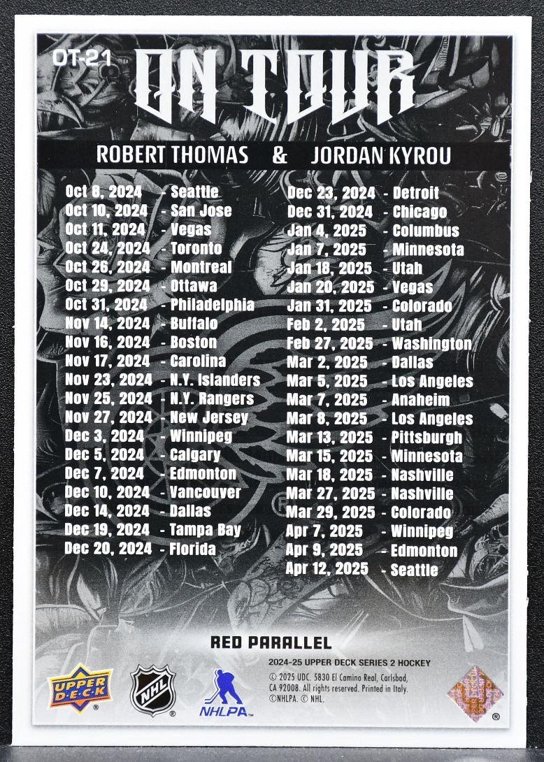 2024-25 UD Series 2 On Tour Red Parallel Robert Thomas/Jordan Kyrou Blues 2867