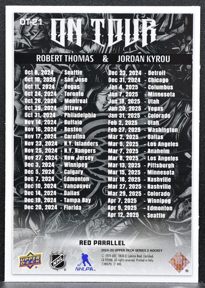 2024-25 UD Series 2 On Tour Red Parallel Robert Thomas/Jordan Kyrou Blues 2867