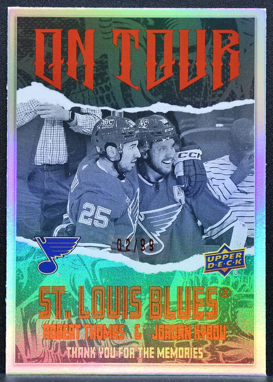 2024-25 UD Series 2 On Tour Red Parallel Robert Thomas/Jordan Kyrou Blues 2867