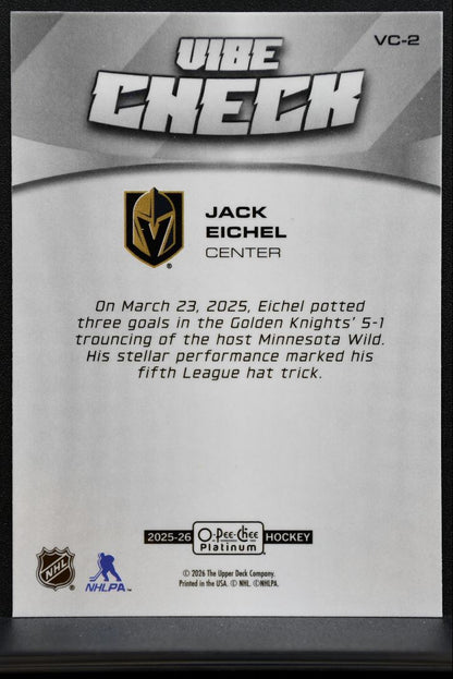 2025-26 O-Pee-Chee Platinum Vibe Check Jack Eichel Vegas Golden Knights 2256