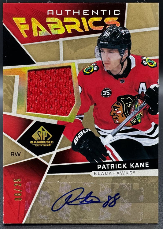 2021-22 Sp Game Used Authentic Fabrics Patrick Kane Auto /25 Jersey