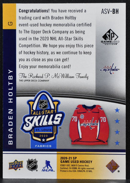 2020-21 SP Game Used NHL All-Star Skills Fabrics Braden Holtby Jersey 4744
