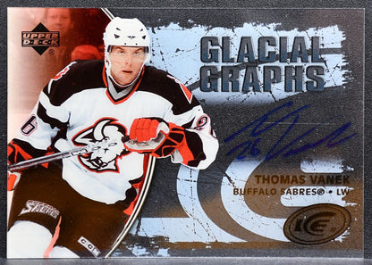 2005-06 Upper Deck Ice Glacial Graphs Thomas Vanek Buffalo Sabres RC Auto 9299