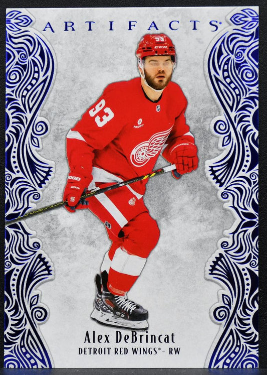 2025-26 UD Artifacts Metallic Blue Alex DeBrincat 67 Detroit Red Wings 03/40 8908