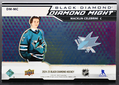 2024-25 UD Black Diamond Macklin Celebrini DM-MC San Jose Sharks 87/99
