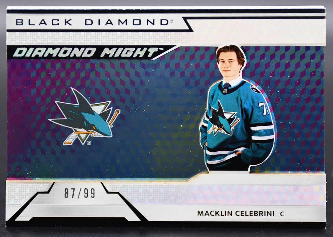2024-25 UD Black Diamond Macklin Celebrini DM-MC San Jose Sharks 87/99