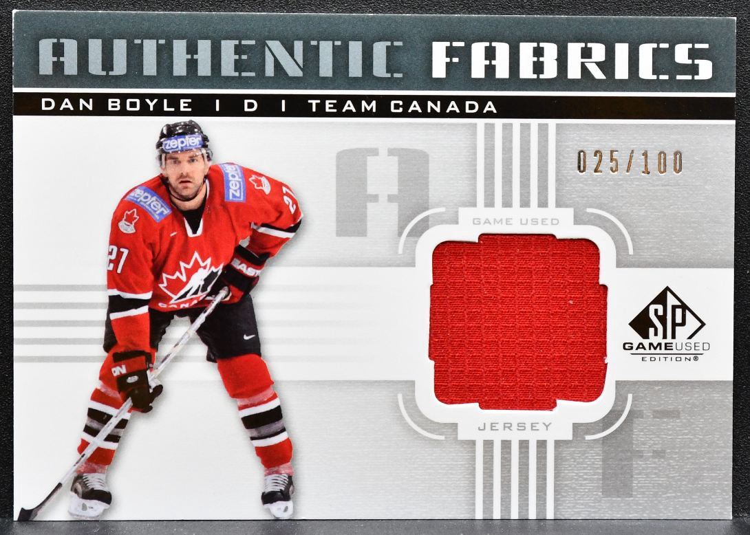 2011-12 SP Game Used Authentic Fabrics Silver Dan Boyle 025/100 Jersey 1014