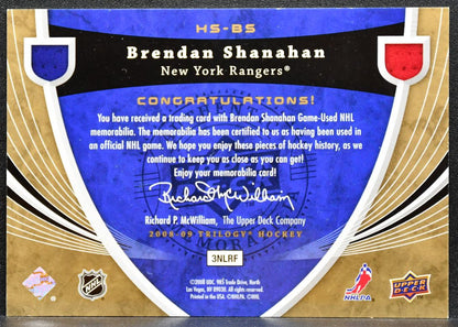 2008-09 UD Trilogy Honorary Swatches Brendan Shanahan Rangers Jersey 4599