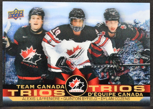 21-22 UD Tim Hortons Team Canada Trios Lafreniere/Byfield/Cozens T-8 Canada 4862