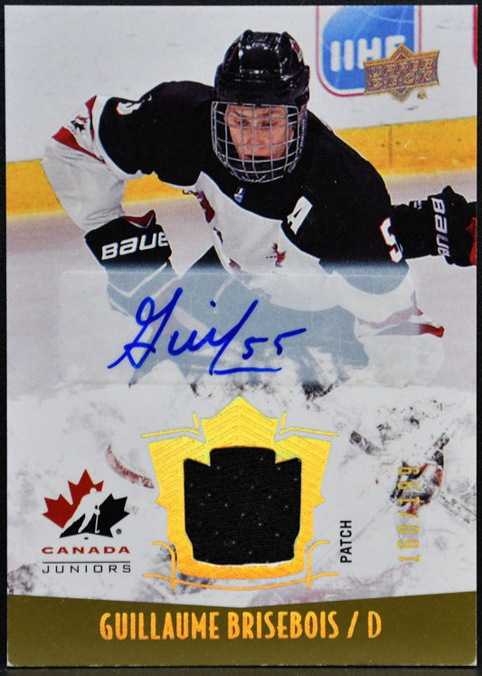 2015-16 UD Team Canada Juniors Gold Spectrum Patch Brisebois Auto Patch 6621