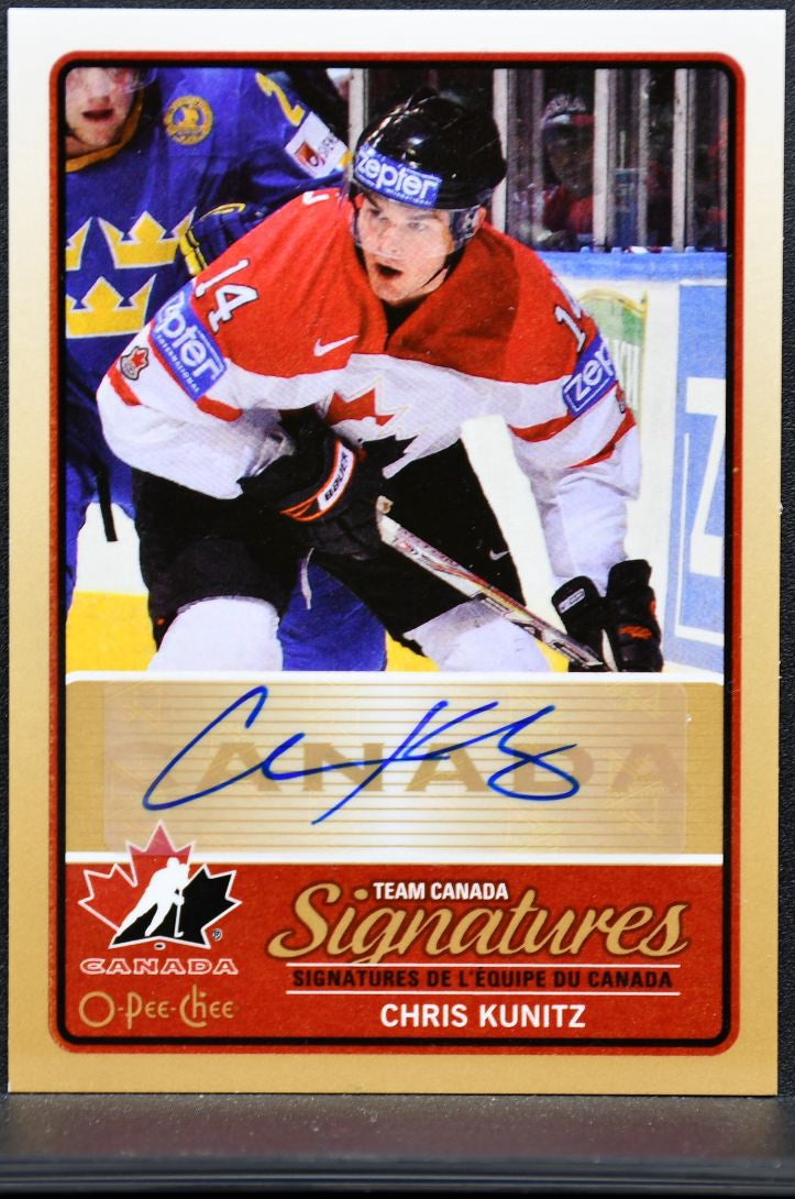 2014-15 O-Pee-Chee Team Canada Signatures Chris Kunitz TCS-CK Auto 6683
