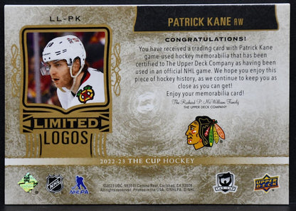 2022-23 UD The Cup Limited Logos Patrick Kane LL-PK Chicago Blackhawks 19/25