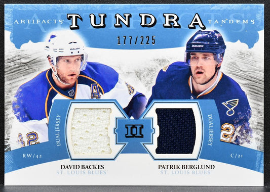 2011-12 UD Artifacts Tundra Tandemss Blue Backes/Berglund Jersey 0741
