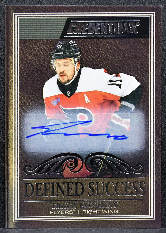 2025-26 UD Credentials Defined Success Travis Konecny DS-16 Flyers Auto 7450