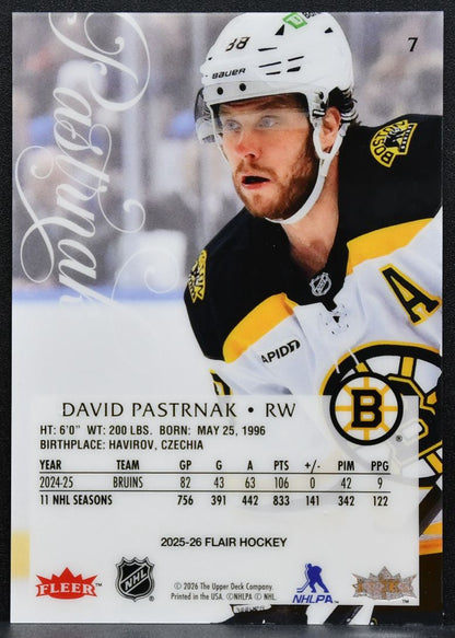 2025-26 Flair David Pastrnak 7 Boston Bruins 5497