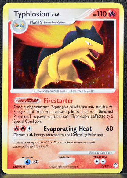 Pokémon Typhlosion Diamond & Pearl Mysterious Treasures Damaged 16/123 Holofoil