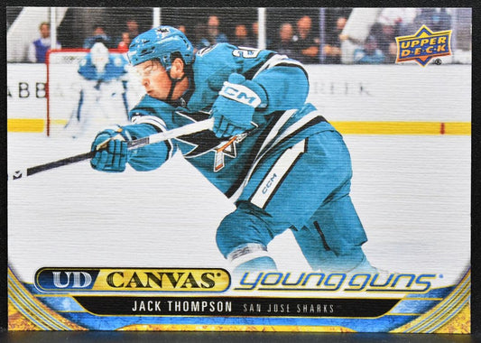 2024-25 Upper Deck Series 2 UD Canvas Young Guns Jack Thompson Sharks RC 5220