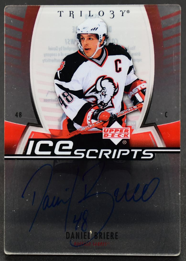 2006-07 UD Trilogy Ice Scripts Daniel Briere IS-DB Auto