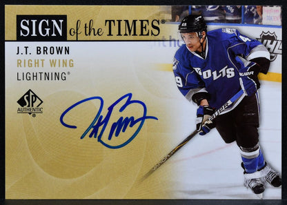 2012-13 SP Authentic Sign of the Times J.T. Brown SOT-BW Lightning Auto 7495