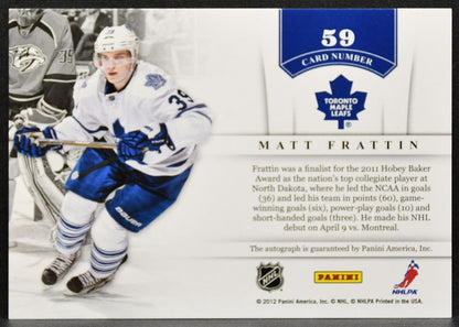 2011-12 Panini Contenders NHL Ink Matt Frattin 59 Toronto Maple Leafs Auto 2380