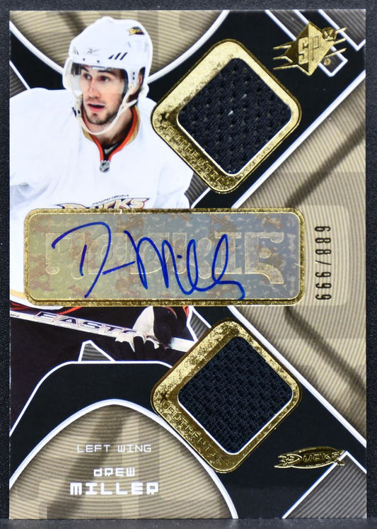 2007-08 SPx Rookie Auto Jersey Drew Miller 202 Auto 688/999 Jersey 0374