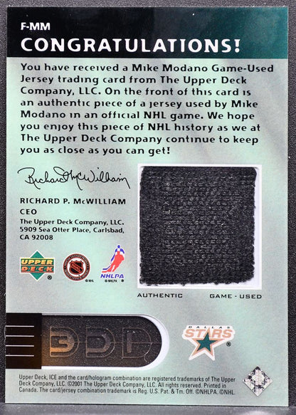 2001-02 Upper Deck Ice First Rounders Mike Modano F-MM Dallas Stars Jersey 5456